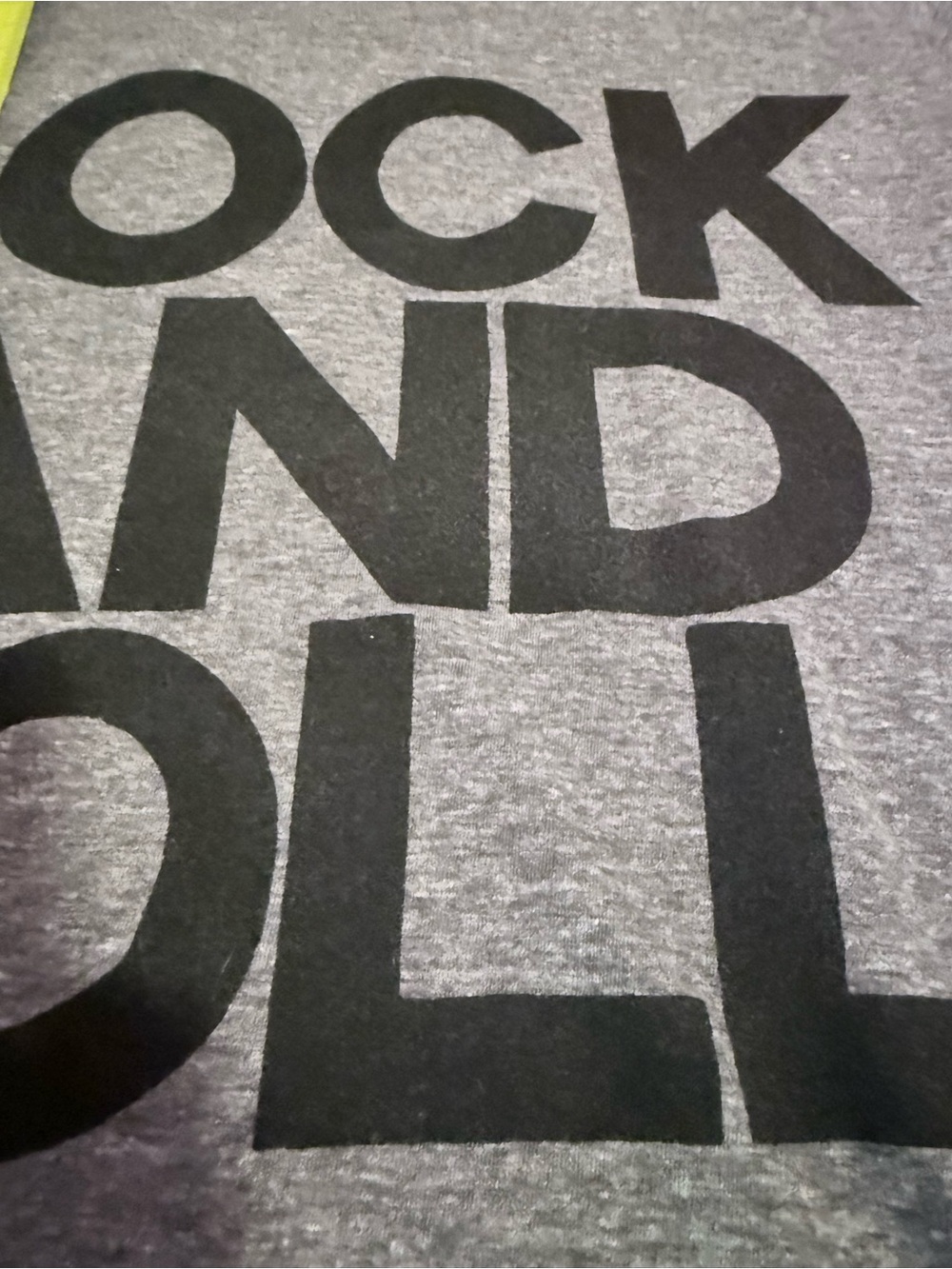 Aviator Nation Gray Tee with Black 'ROCK AND ROLL' Graphic - Picture 7 of 8